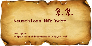 Neuschloss Nándor névjegykártya